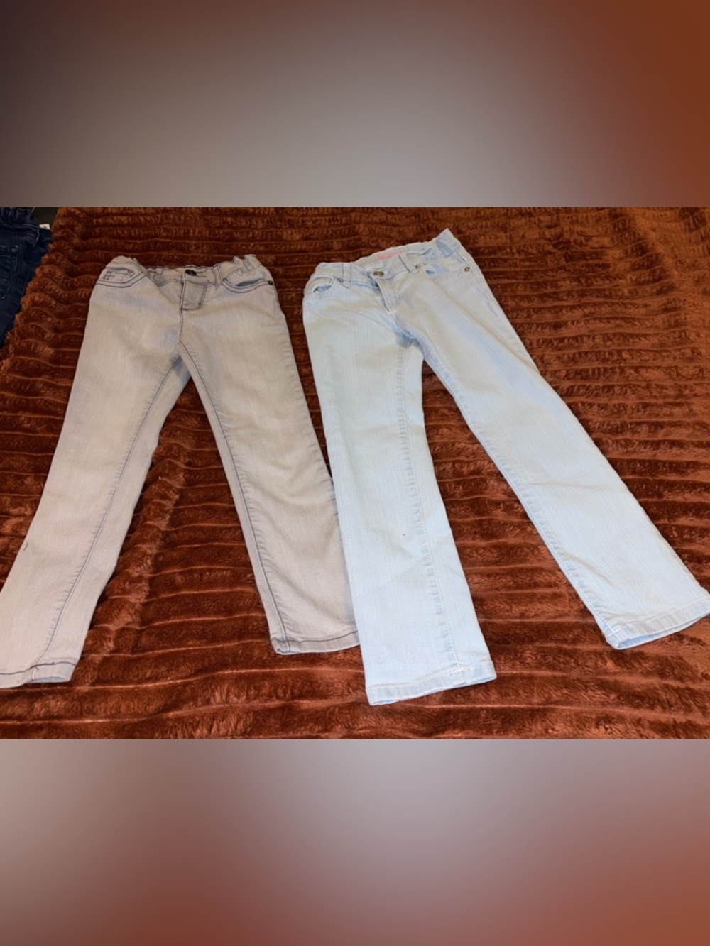 Place girl’s Straight Leg Jeans — Light Blue and gray